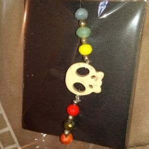 Handmade beaded skull bracelet